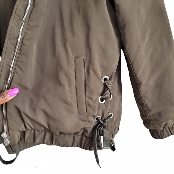 Velvet heart bomber jacket military green - Picture 3 of 8